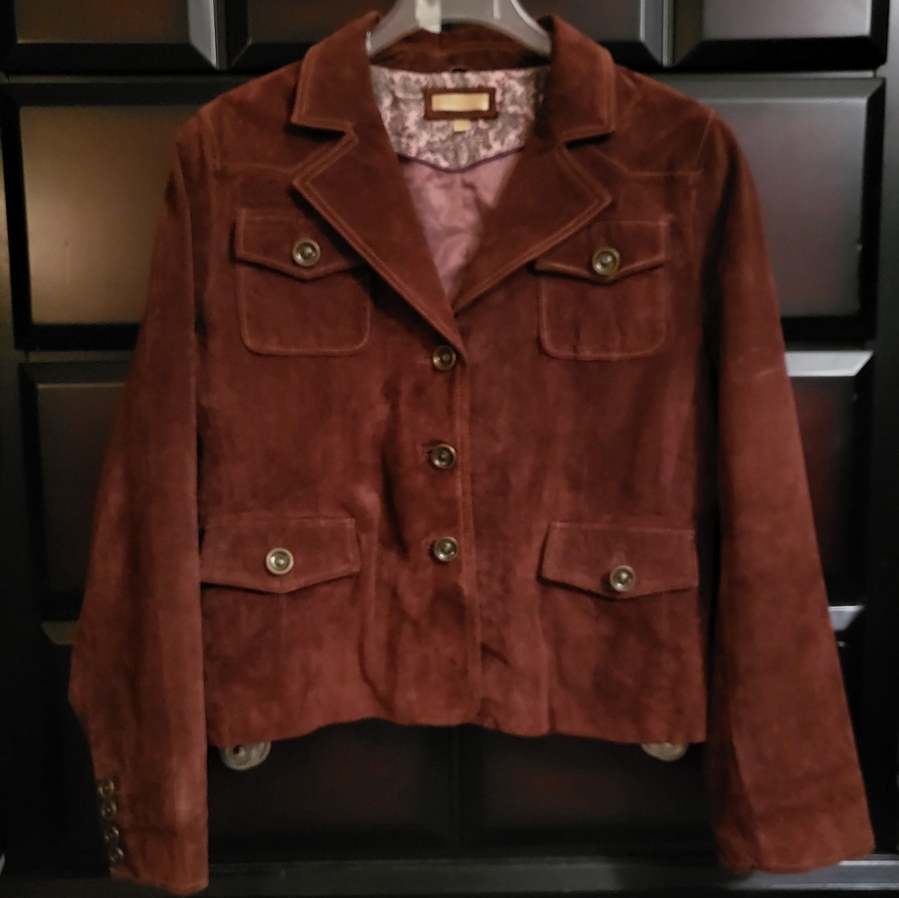 Suade Leather Jacket Red / Burgundy